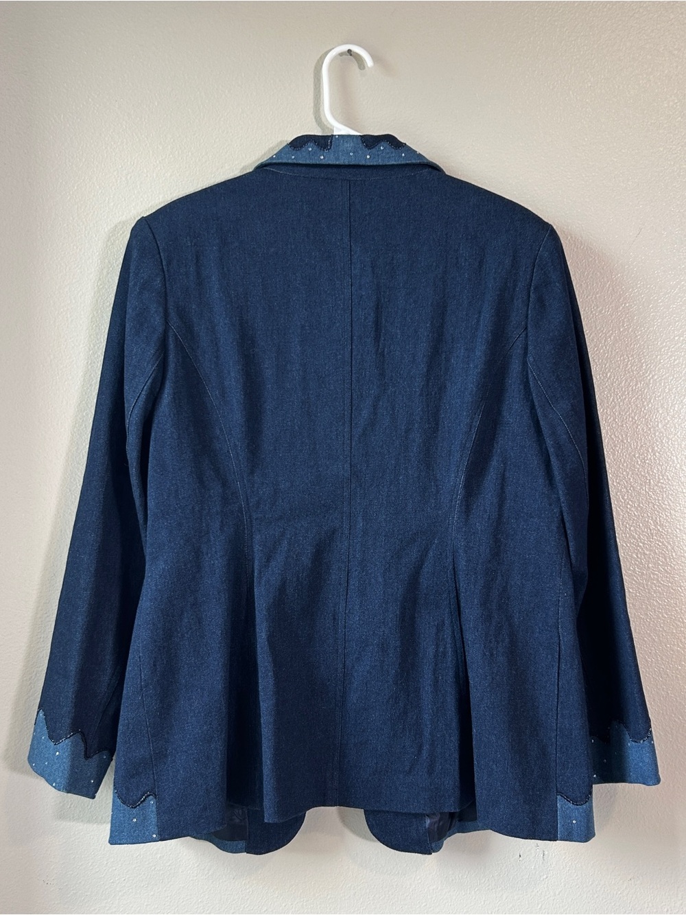 Susanna rhinestone funky vintage denim blazer jacket 16 - Picture 4 of 8